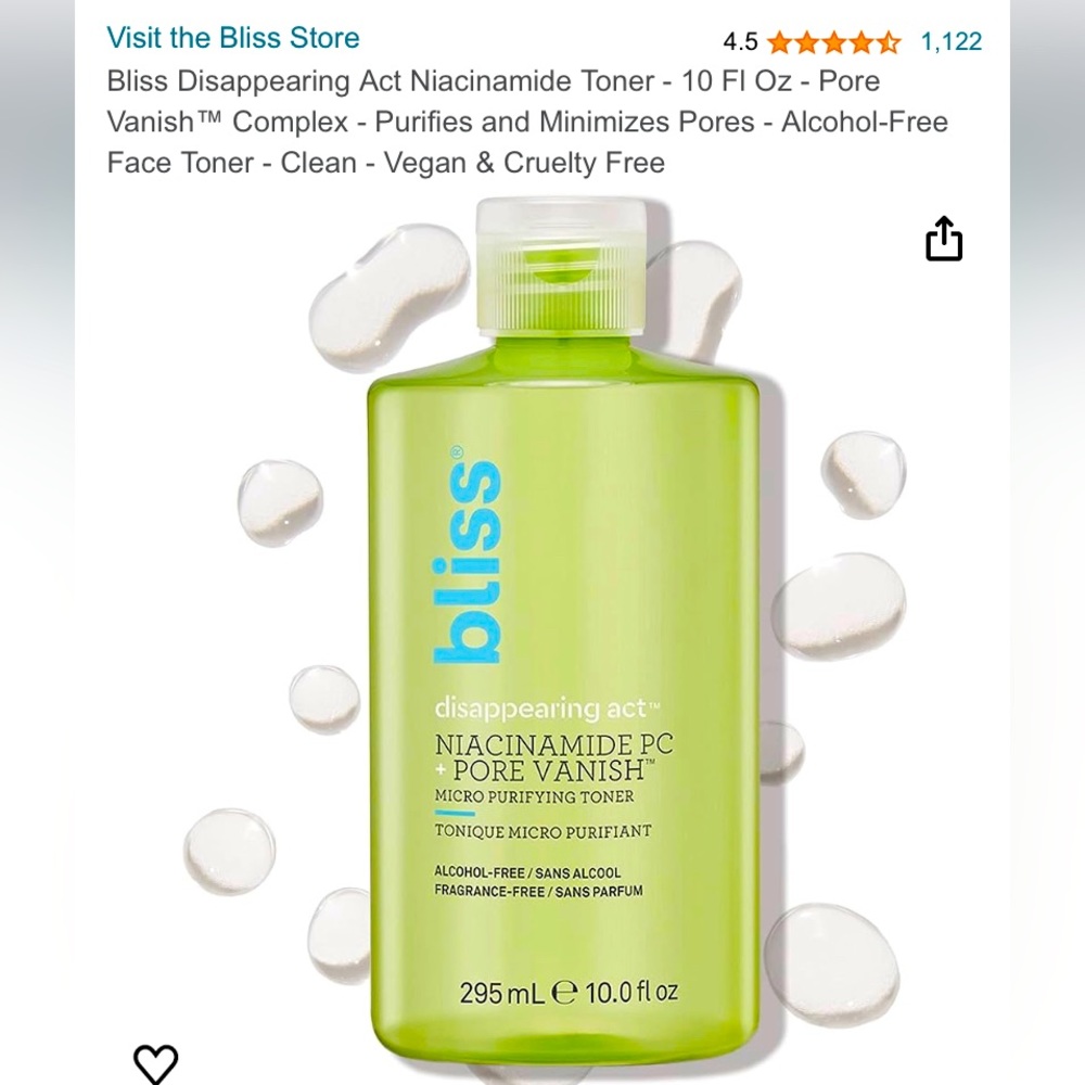 Bliss Pore tightening toner